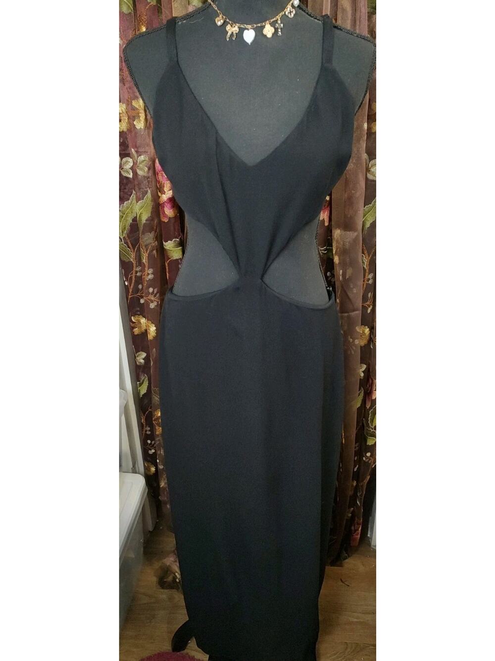 Reformation Midi Dress Size 10 Black Cutouts